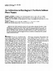 Research paper thumbnail of An Addendum to Harrington's Northern Salinan Place Names