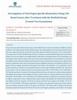 Research paper thumbnail of Investigation of Vital Organ Specific Biomarkers Using Cell-Based Assays after Treatment with the Biofield Energy Treated Test Formulation