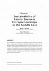 Research paper thumbnail of Chapter 1 Sustainability of Family Business Entrepreneurships in the Middle East