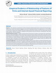 Research paper thumbnail of Empirical Evidence of Relationship of Features of Firms and Internet-based Financial Reporting