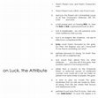 Research paper thumbnail of on Luck, the Attribute