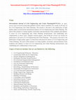 Research paper thumbnail of International Journal of Civil Engineering and Urban Planning(IJCIVLE)