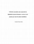 Research paper thumbnail of O direito à moradia como expressão da dignidade da pessoa humana: o acesso à casa própria por meio do mútuo imobiliário