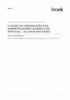 Research paper thumbnail of O dever de comunicação dos administradores ao Banco de Portugal - Algumas reflexões