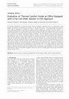 Research paper thumbnail of Evaluation of Thermal Comfort Inside an Office Equipped with a Fan Coil HVAC System: A CFD Approach