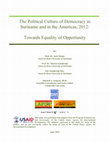 Research paper thumbnail of The Political Culture of Democracy in Suriname and in the Americas, 2012: Towards Equality of Opportunity