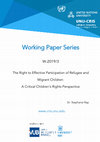 Research paper thumbnail of The Right to Effective Participation of Refugee and Migrant Children: A Critical Children's Rights Perspective