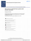 Research paper thumbnail of New results on switched linear systems with actuator saturation