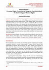 Research paper thumbnail of Mental Health - A Personal Right, Protection of the Integrity of an Individual. On the  Axiology of Human Rights