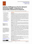 Research paper thumbnail of Industry Willingness to Pay for Adequate Electricity Supply: A Discourse on Sustainable Industrial Development