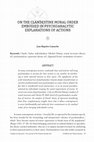 Research paper thumbnail of On the Clandestine Moral Order Embodied in Psychoanalytic Explanations of Actions