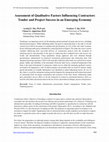 Research paper thumbnail of Assessment of Qualitative Factors Influencing Contractors Tender and Project Success in an Emerging Economy