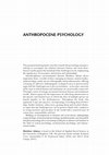 Research paper thumbnail of Anthropocene Psychology: Being human in a more-than-human world