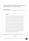 Research paper thumbnail of A Research paper on the Role of State Bureaucracy with regard to the Democratisation Process: A Case Study of South Africa