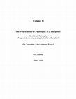 Research paper thumbnail of The Pursuit of Philosophy as a Discipline: Volume II: The Practicalities of Philosophy as a Discipline