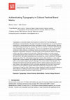 Research paper thumbnail of Meyrick & Taffe (2019) Authenticating Typography in Cultural Festival Brand Marks