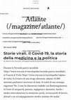 Research paper thumbnail of Storie virali. Il Covid-19, la storia della medicina e la politica | Cultura, ATLANTE | Treccani, il