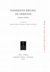 Research paper thumbnail of Giordano Bruno, De immenso. Letture critiche, a cura di M.A. Granada e D. Tessicini, F. Serra editore, Pisa-Roma, 2020, pp. 300