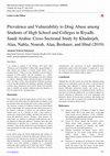 Research paper thumbnail of Prevalence and Vulnerability to Drug Abuse among Students of High School and Colleges in Riyadh, Saudi Arabia: Cross-Sectional Study by Khadeejeh, Alaa, Nahla, Nourah, Alaa, Beshaier, and Hind (2019)