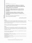 Research paper thumbnail of El modelo de gobierno abierto en América latina. Paralelismo de las políticas públicas de transparencia y la corrupción./ The open government model in Latin America. Parallelism of public policies of transparency and corruption.