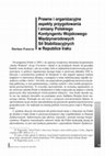 Research paper thumbnail of Prawne i organizacyjne aspekty przygotowania I zmiany Polskiego Kontyngentu Wojskowego Międzynarodowych Sił Stabilizacyjnych  w Iraku [The Legal and Organizational Aspects of the Preparation of the First Contingent of Polish Troops in the International Stabilization Force in the Republic of Iraq]