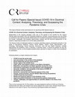 Research paper thumbnail of CR Call for Papers COVID