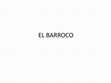 Research paper thumbnail of EL BARROCO