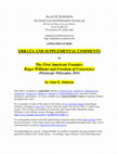 Research paper thumbnail of Errata and Supplemental Comments (updated June 5, 2020) to "The First American Founder: Roger Williams and Freedom of Conscience" by Alan E. Johnson