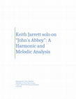 Research paper thumbnail of Keith Jarrett's Solo on "John's Abbey": A Harmonic and Melodic Analysis