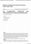 Research paper thumbnail of As fundações públicas no Ordenamento Jurídico Brasileiro