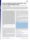 Research paper thumbnail of Impact of population growth and population ethics on climate change mitigation policy