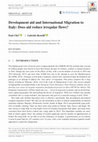 Research paper thumbnail of Development aid and International Migration to Italy: Does aid reduce irregular flows