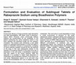 Research paper thumbnail of Unnisa et al: Recent Advances in Antibiotic Hybrids Formulation and Evaluation of Sublingual Tablets of Rabeprazole Sodium using Bioadhesive Polymers