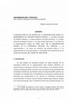 Research paper thumbnail of ARGUMENTACIÓN Y PROCESO Una relación relevante en la práctica judicial