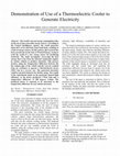 Research paper thumbnail of Demonstration of Use of a Thermoelectric Cooler to Generate Electricity