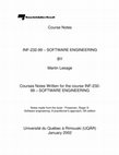 Research paper thumbnail of Course notes of Software Engineering II (INF-232-99)