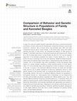 Research paper thumbnail of Comparison of Behavior and Genetic Structure in Populations of Family and Kenneled Beagles