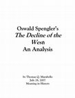 Research paper thumbnail of Oswald Spengler's The Decline of the West: An Analysis