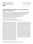 Research paper thumbnail of Tropical Pacific climate variability under solar geoengineering: impacts on ENSO extremes