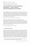 Research paper thumbnail of Zum Gedächtnis wissenschaftlicher Disziplinen – unter primärer Berücksichtigung der Soziologie