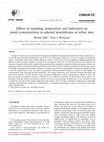 Research paper thumbnail of Effects of sampling, preparation and defecation on metal concentrations in selected invertebrates at urban sites