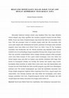 Research paper thumbnail of Relevansi Sistem Kasta Dalam Babad Tanah Jawi Dengan Kepribadian Masyarakat Jawa