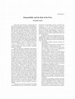 Research paper thumbnail of Responsibility and the Role of the Press