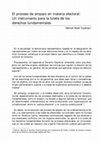 Research paper thumbnail of El proceso de amparo en materia electoral: Un instrumento para la tutela de los derechos fundamentales