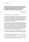 Research paper thumbnail of Aplicación efectiva de las normas en los regímenes de financiamiento político y de sanciones. Una visión comparativa en América Latina