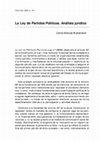 Research paper thumbnail of La Ley de Partidos Políticos. Análisis jurídico