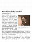 Research paper thumbnail of Mimar Kemaleddin Bey 1870-1927 (Atatürk Ansiklopedisi)