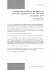 Research paper thumbnail of La implementación del voto electrónico en Ecuador. Experiencias en las Elecciones Seccionales 2014