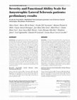 Research paper thumbnail of Severity and Functional Ability Scale for Amyotrophic Lateral Sclerosis patients: preliminary results Escala de Gravidade e Habilidade Funcional para pacientes com Esclerose Lateral Amiotrófica: Resultados Preliminares