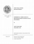 Research paper thumbnail of STRUCTURAL SYSTEMS RESEARCH PROJECT EXPERIMENTAL VERIFICATION OF A PROCEDURE FOR SMF CONTINUITY PLATE WELD DESIGN by ADEL MASHAYEKH CHIA-MING UANG